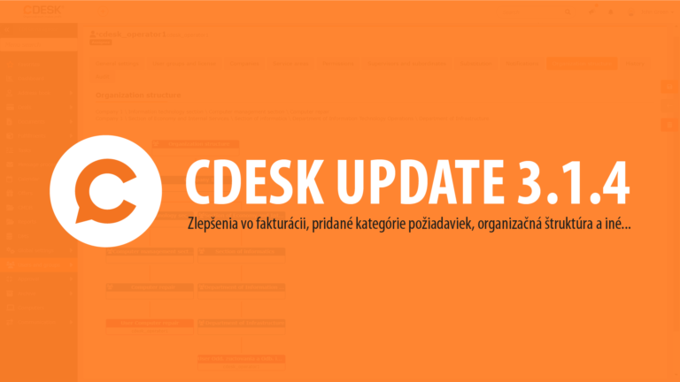 Zlepšení ve fakturaci, přidané kategorie požadavků, organizační struktura a jiné