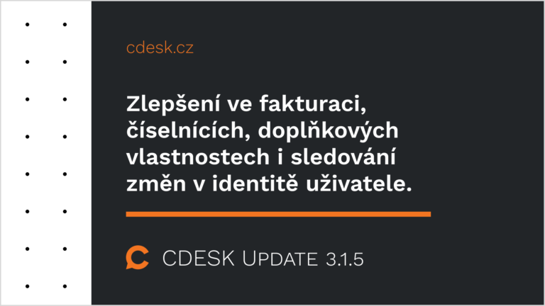 Rozšíření v doplňkových vlastnostech, přehled před fakturací a zaznamenávání identity uživatele
